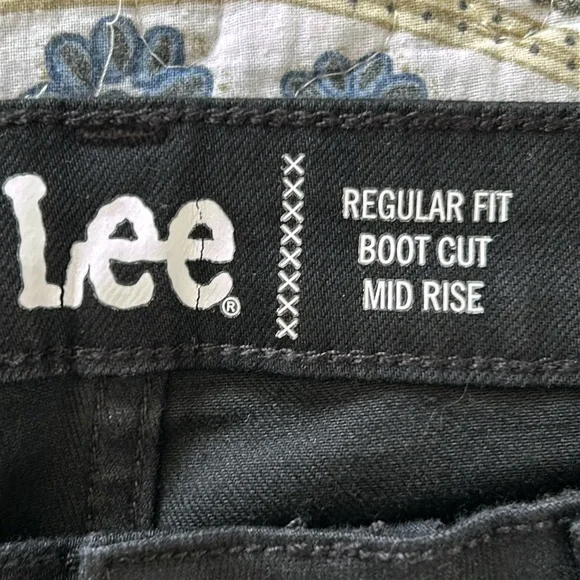 Lee deep black reg fit boot cut mid rise jeans 12L TALL NWT - Picture 6 of 11